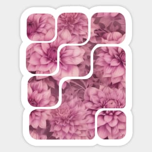 Pink dahlia pattern abstract design Sticker